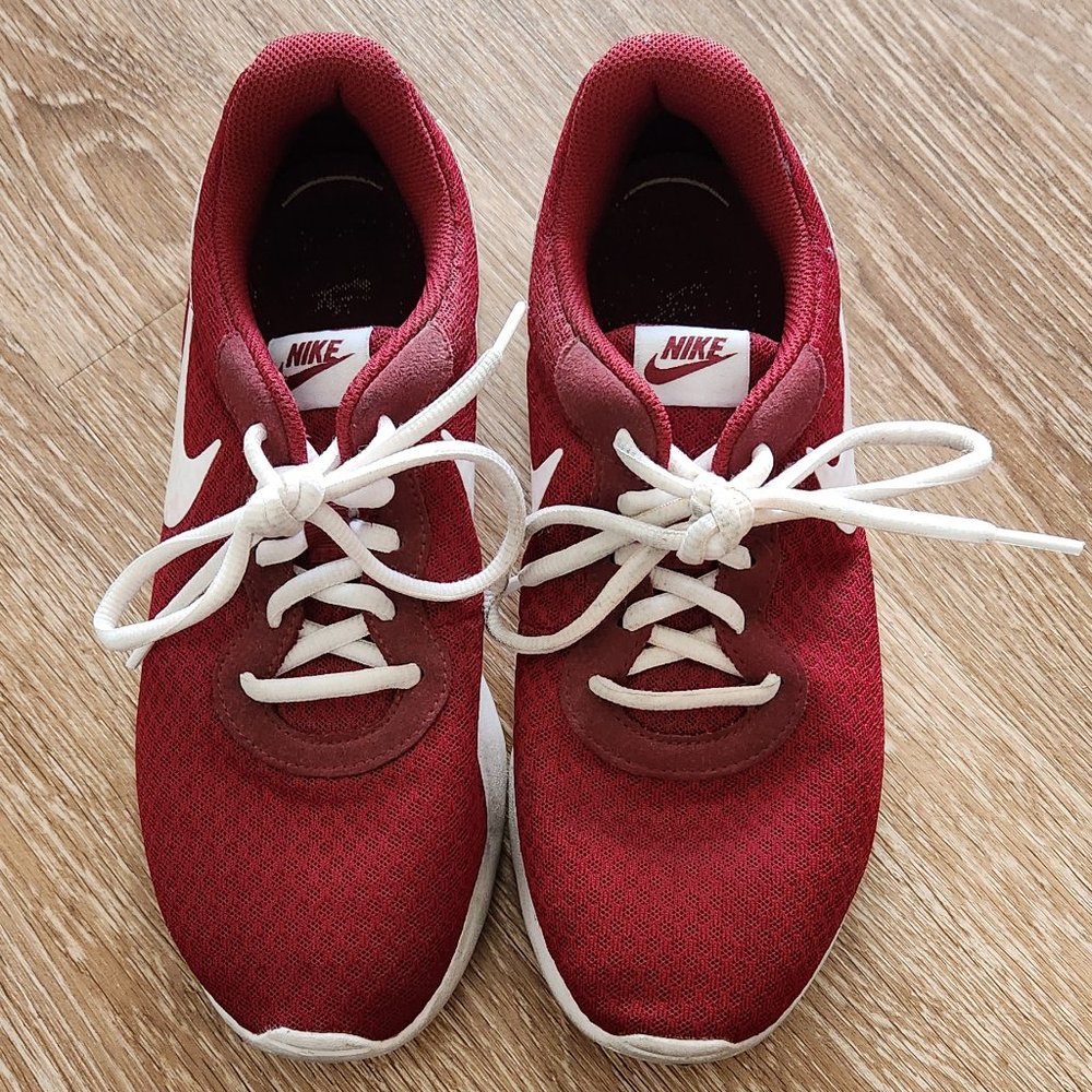 Maroon and White Nike Sneakers